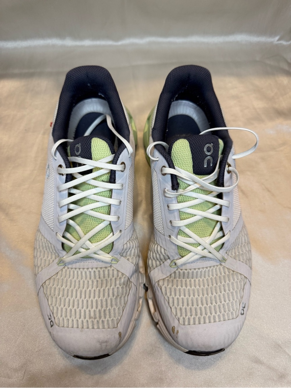 On Running Women’s Athletic Shoes - White with Lime Accents